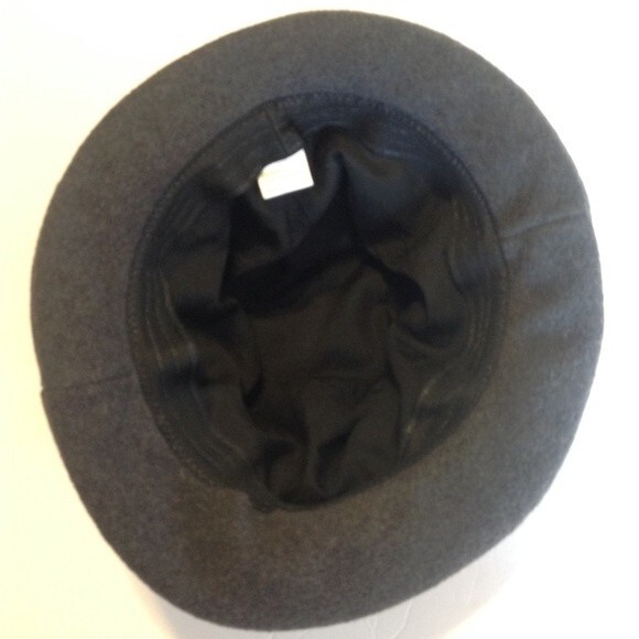 Gray Black Wool Blend One Size Fits Most Faux Fur Felt Hat Church - Picture 4 of 8